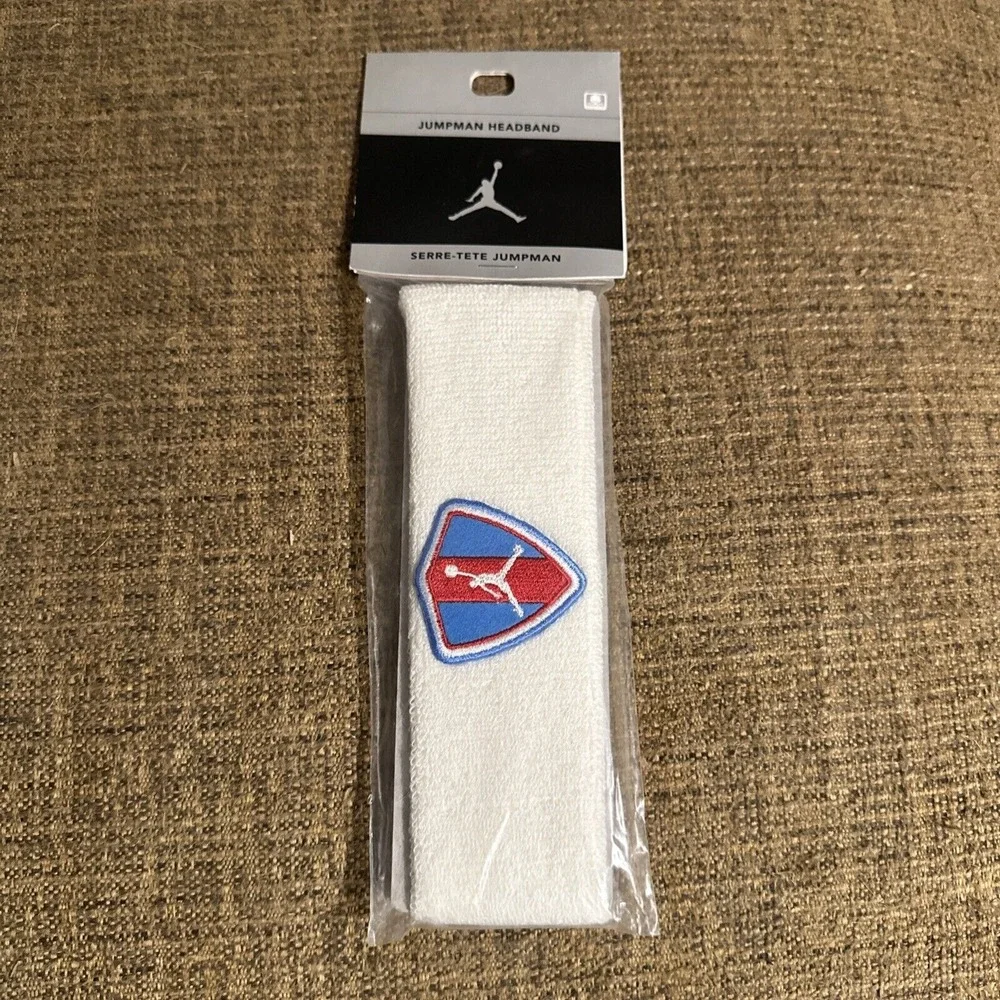 Vintage 2.5W Nike Michael Jordan Jumpman Sweat Headband Blue, Red & White - NEW